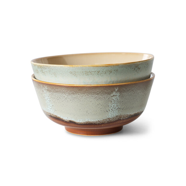 HKLIVING 70s ceramics ramen bowls, verge (set of 2)