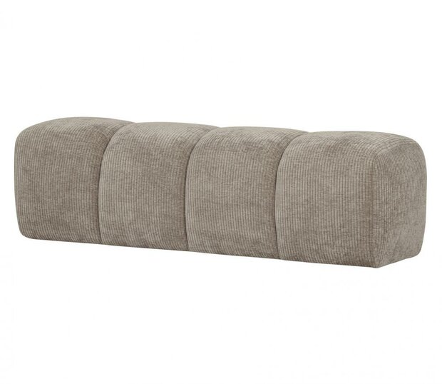 Woood Mojo Eetbankje 164cm Geweven Ribstof Donkerzand