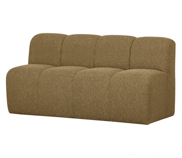 WOOOD Mojo Eetbankje 164cm Met Rugleuning Boucl&eacute; Geel/Bruin Melange
