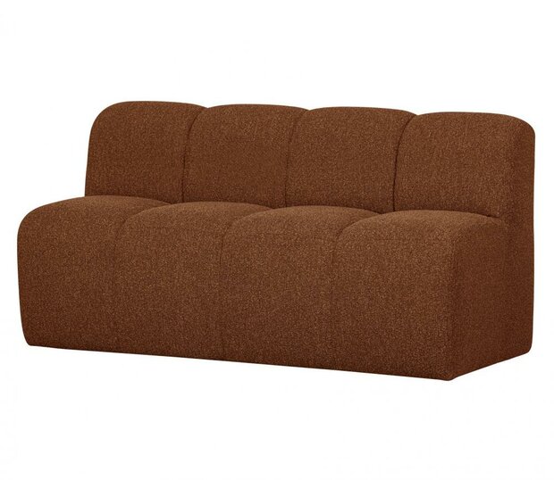 WOOOD Mojo Eetbankje 164cm Met Rugleuning Boucl&eacute; Roestbruin Melange