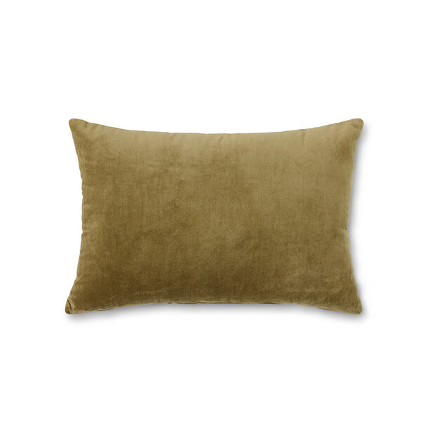HKLIVING velvet cushion army green 60x40 cm 