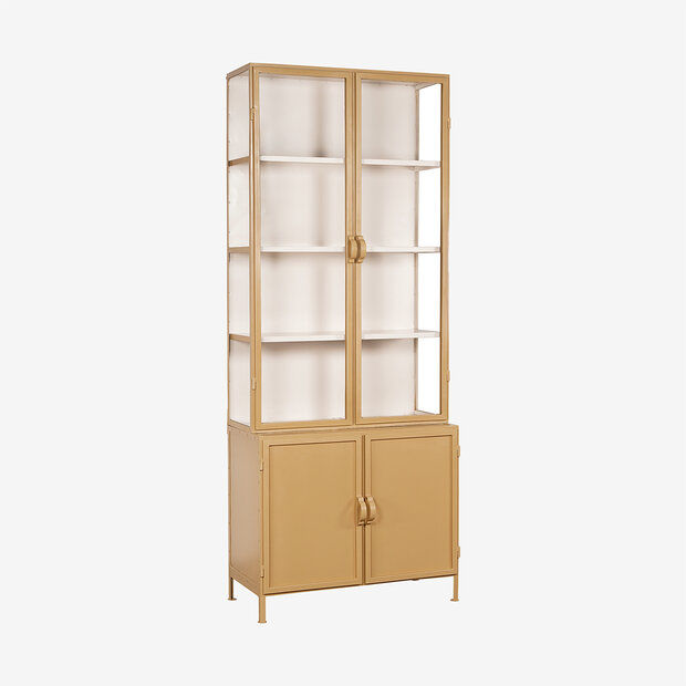 New Routz Detroit 4 deurs vitrinekast musterd