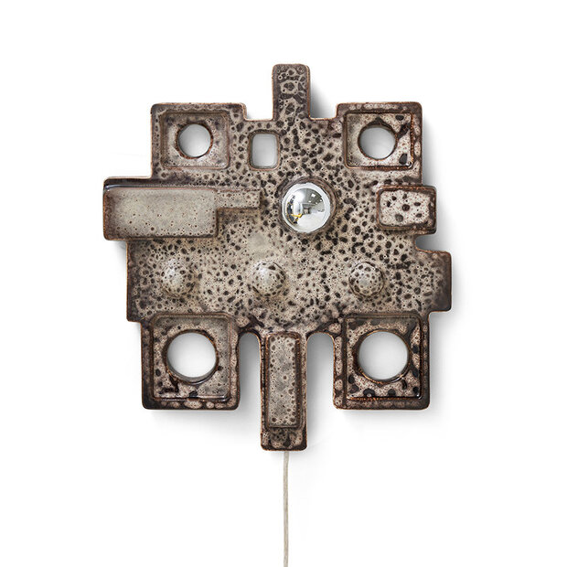 HKliving Ceramic Relief Wall Lamp