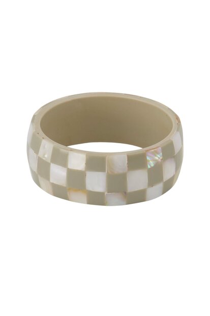 Zusss brede blok armband, off white