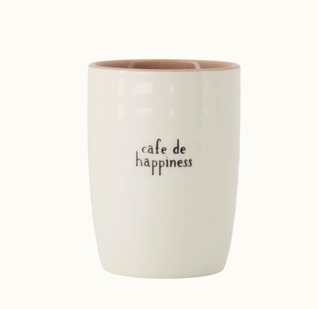 Zusss koffiemok cafe de happiness wit zwart