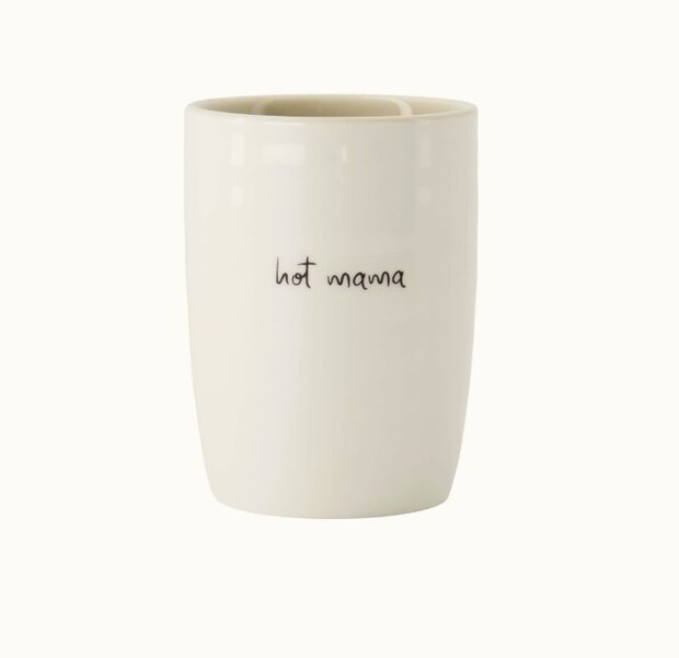 Zusss koffiemok hot mama wit zand zwart