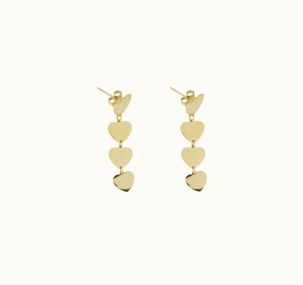Zusss oorbellen met 4 hartjes