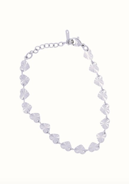 Zusss armband met structuur hartjes zilver