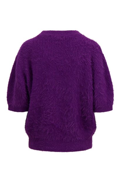 Zusss fluffy trui met ronde hals mid purple