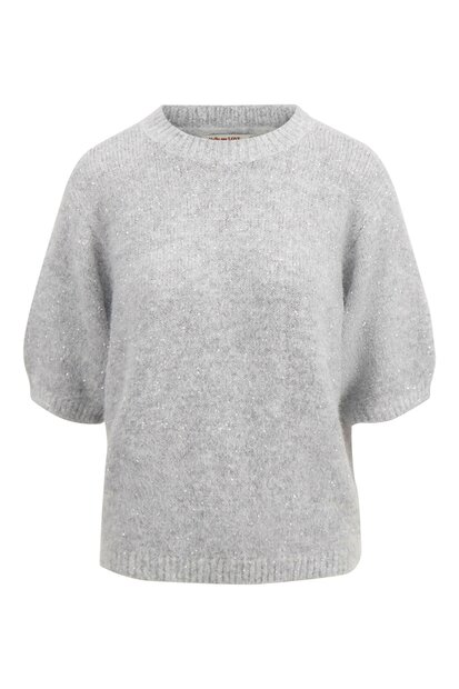 Zusss pailletten trui met ronde hals