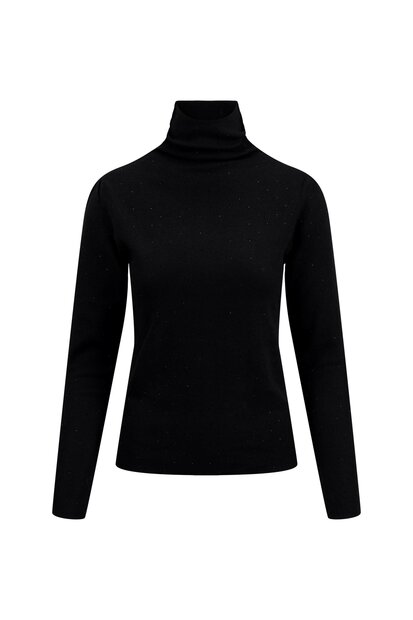 Zusss fijn gebreid truitje met strass steentjes zwart