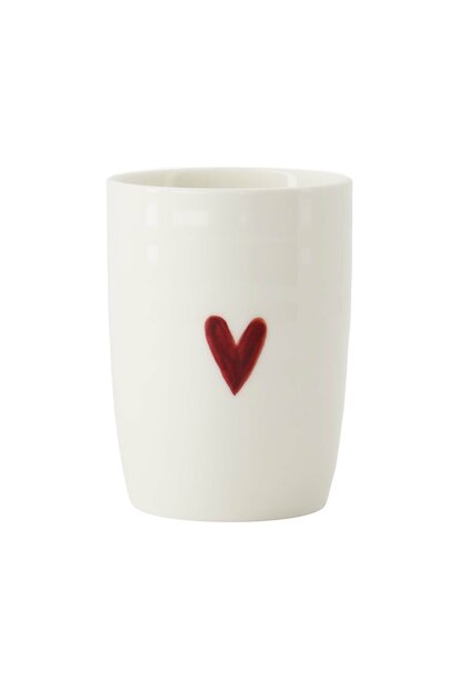 Zusss koffiemok hartje wit/rood