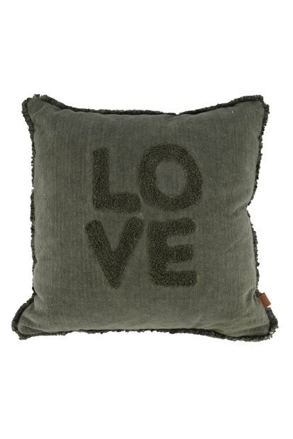 Zusss kussen velvet love 45x45cm donkergroen