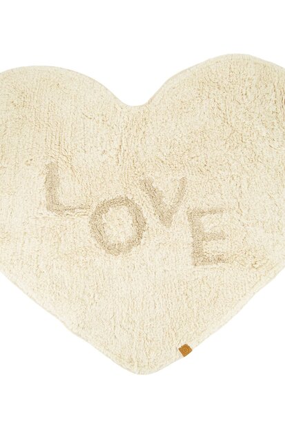 Zusss badmat love hartje off white