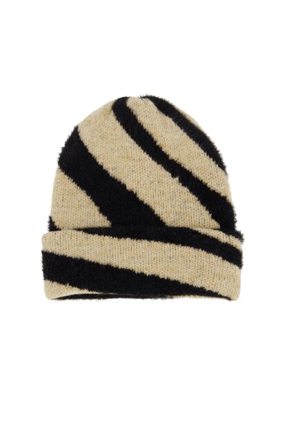 Zusss gebreide muts met zebra dessin dubbel