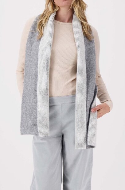 Zusss gebreide rib sjaal middengrijs