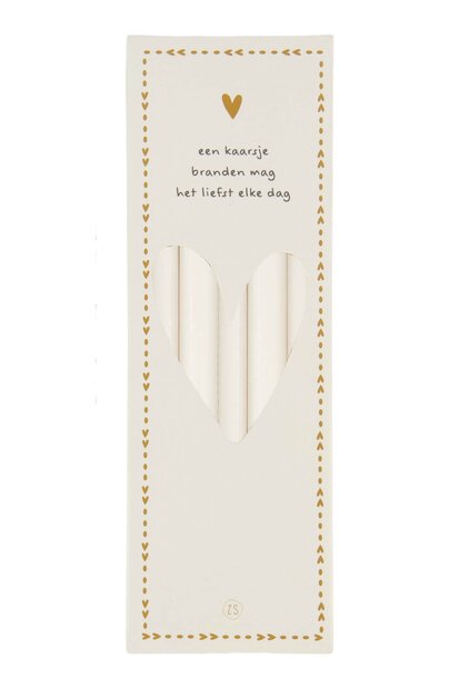 Zusss doosje met smalle kaarsjes of white