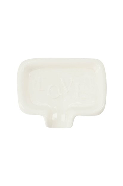 Zusss zeepschaaltje keramiek love wit goud