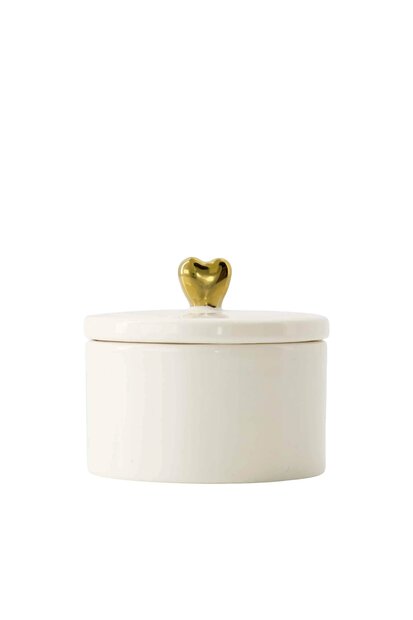 Zusss bewaarpot keramiek hartje wit goud
