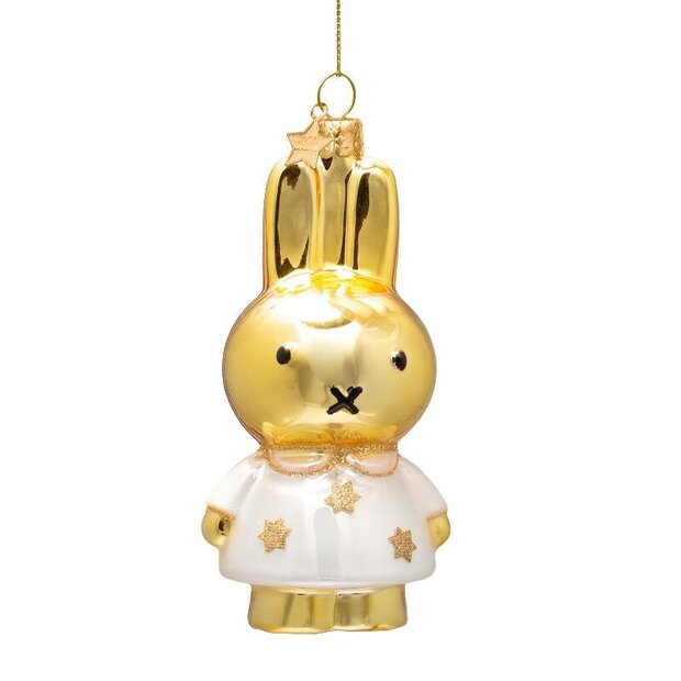 Vondels Ornament glas Nijntje-Miffy gold stars jurkje