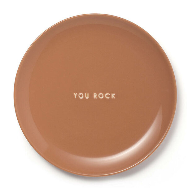 Vondels ceramic ontbijtbord you rock terracotta
