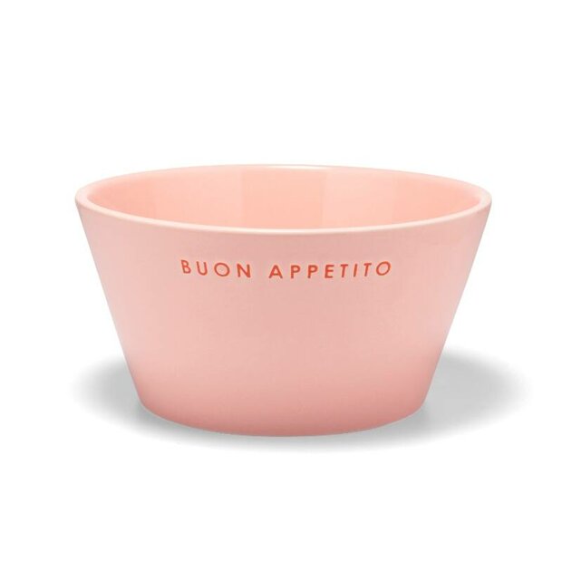 Vondels Bowl ceramic Buon appetito pink