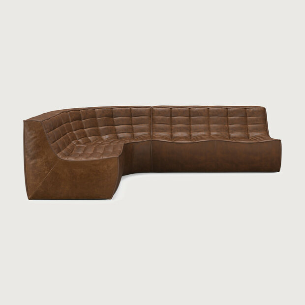 Ethnicraft N701 Modulaire Sofa Set Mini Links Rond Chestnut