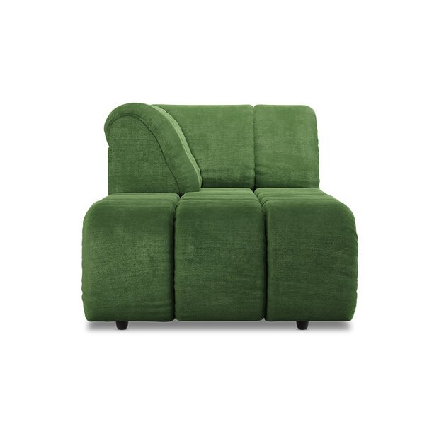 HKLIVING Wave Couch Element Left Divan Royal Velvet Green