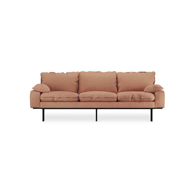 HKliving retro sofa 3 seats Linen, Dusty Rose