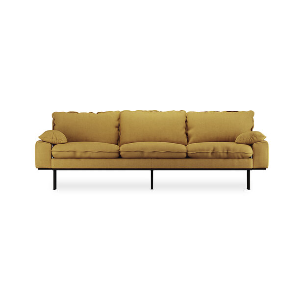 HKliving retro sofa 4 seats Linen, Burnt Ochre