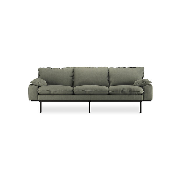 HKliving retro sofa 3 seats Linen, Army Green