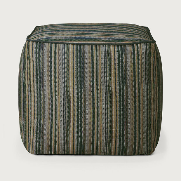 Ethnicraft Outdoor Zahara Poef Blue Stripe