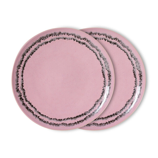 HKLIVING 70's ceramics Dinner Plates Bubble, Set Of 2