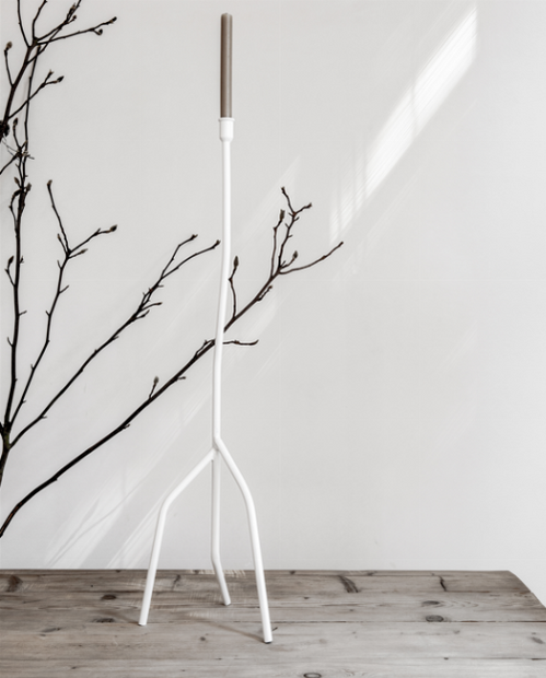 K'willeminhuis De Vloer Kandelaar wit