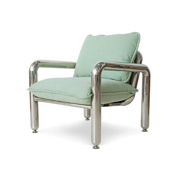 HKLIVING Chrome lounge armchair canvas mint