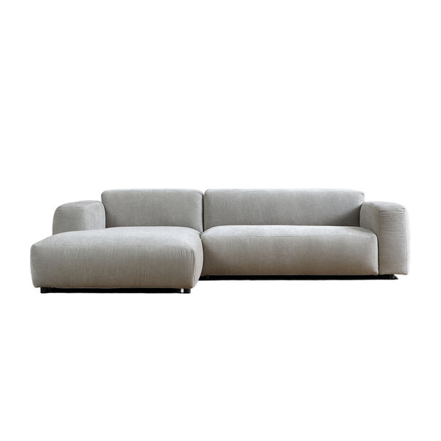 Pepp Interiors Ocean Bank Chaise Longue Links in Standaard Stof Boston cement