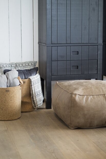 fred de la bretoniere hocker poef athos leder mou