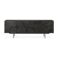 Ethnicraft teak Graphic black sideboard 4 doors