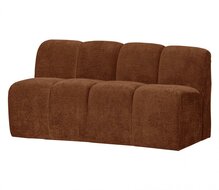 WOOOD Mojo Eetbankje 164cm Met Rugleuning Ribstof Roestbruin