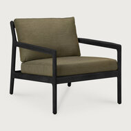 Ethnicraft Jack Outdoor Loungestoel Zwart met Groene Kussens