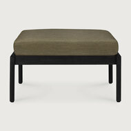 Ethnicraft Jack Outdoor Voetenbank Zwart met Groene Kussens