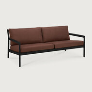 Ethnicraft Jack Outdoor 2-Zits Bank Zwart met Burgundy Kussens