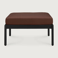 Ethnicraft Jack Outdoor Voetbank Zwart Met Burgundy Kussens