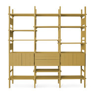 HKLIVING Raw wood cabinet mustard