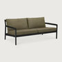 Ethnicraft Jack Outdoor 2-Zits Bank Zwart met Groene Kussens
