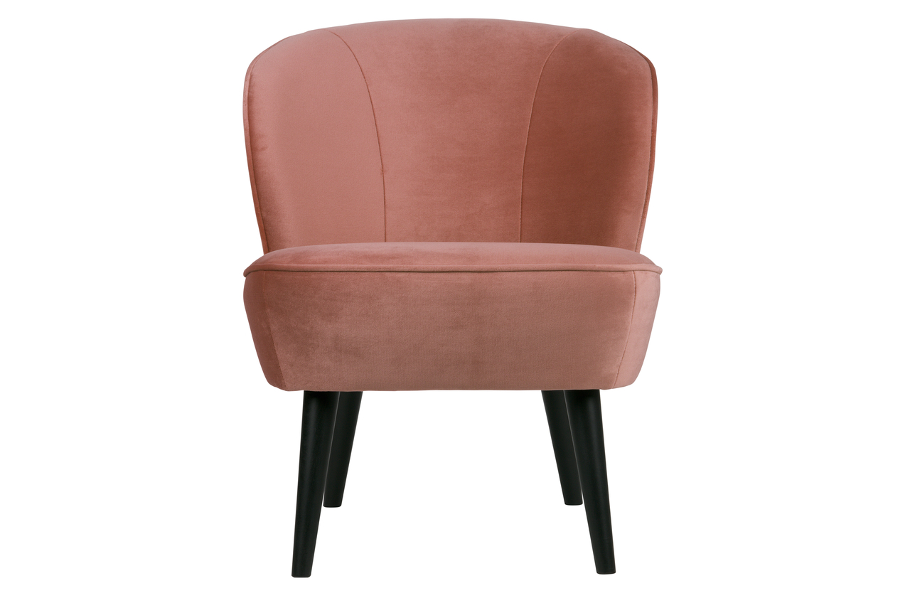 Onverbiddelijk indruk lade Woood Sara fauteuil fluweel oud roze - Natuurlijk Wonen