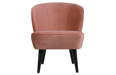 Woood Sara fauteuil fluweel oud roze