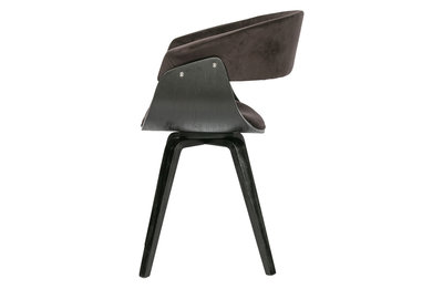 BePureHome Catch eetkamerstoel velvet bruin/zwart