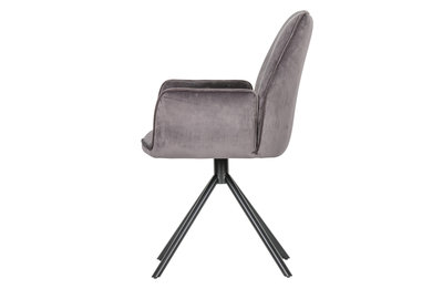 BePureHome Amber eetkamerstoel fluweel grijs