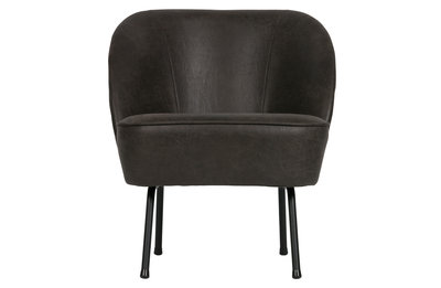 WOOOD Premium Vogue fauteuil leer zwart